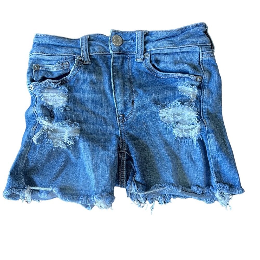 American Eagle Ripped Jean Shorts Stretch Size 2